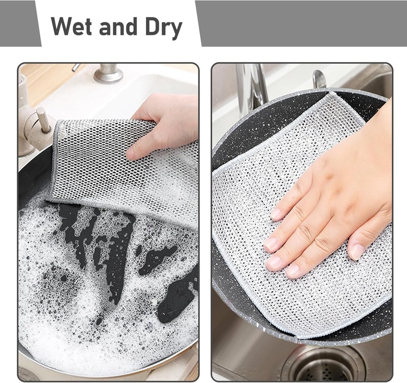 10 Pieces Dishwashing Cloth Multipurpose Premium Metal Wire Dishwashing Cleaning gallery