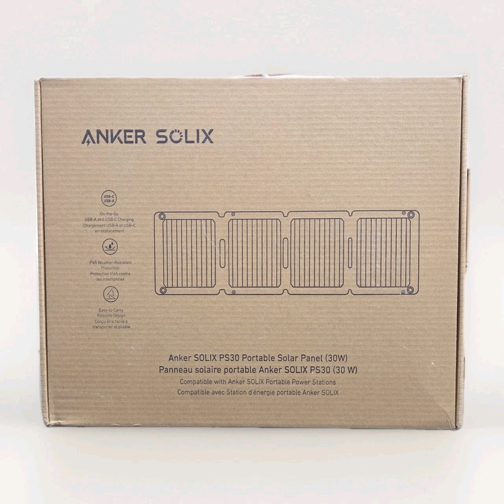 Anker Solix PS30 Solar Panel 30W Foldable Portable Solar Charger 2-Ports