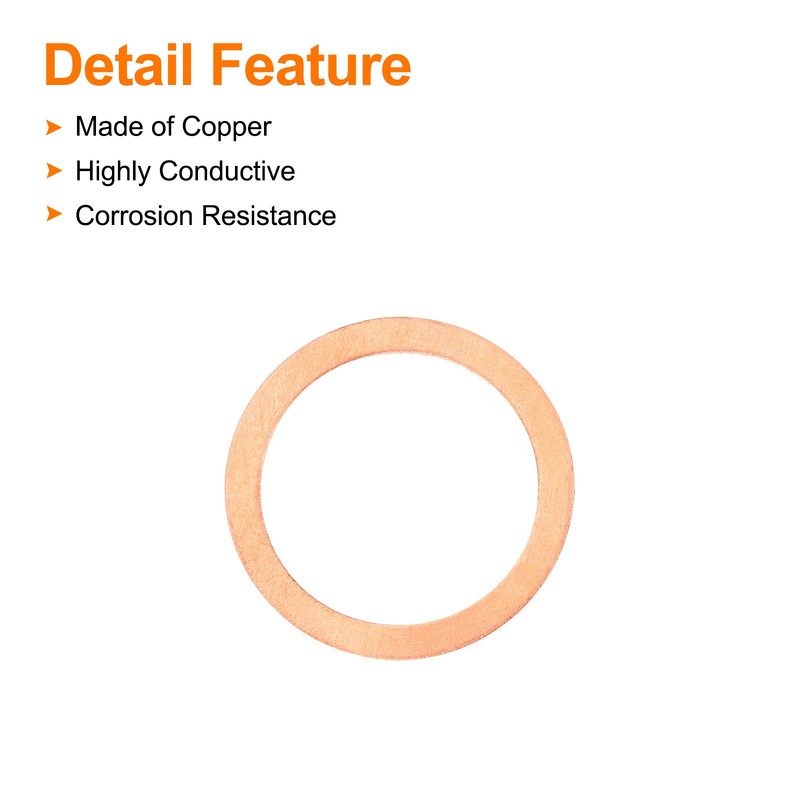 12 Pcs Flat Copper Washers 25x32x1mm Copper Flat Sealing Ring Washers gallery