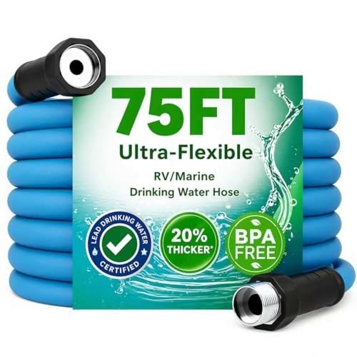 AAIN RV Drinking Water Hose with Storage Bag, 5/8" Lead-Free Drinking 75 FT gallery
