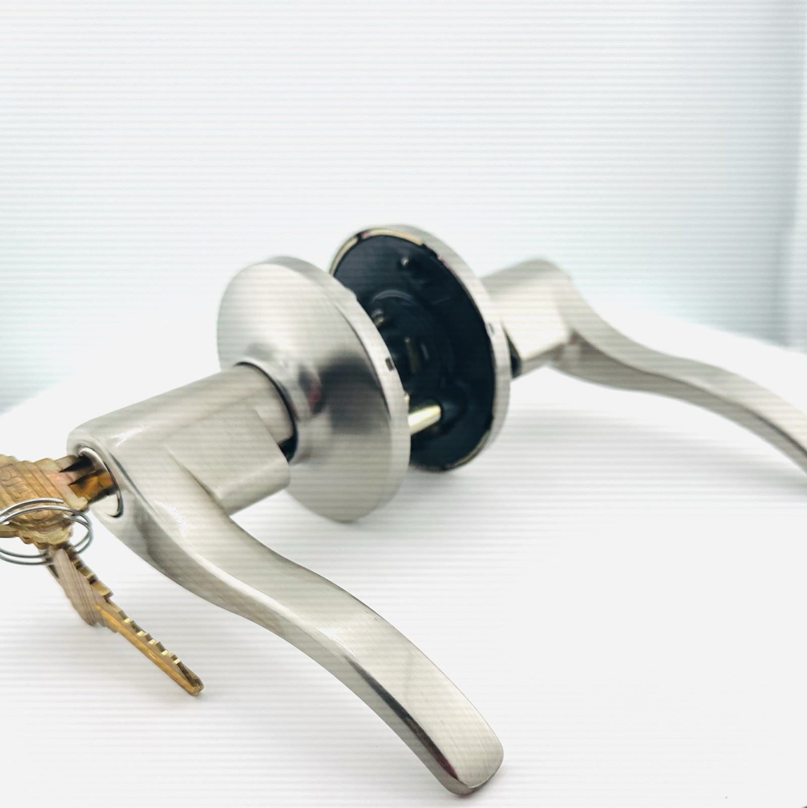 Satin Nickel 619 Keyed Entry Door Lever Lock Schlage Compatible Exterior Door gallery