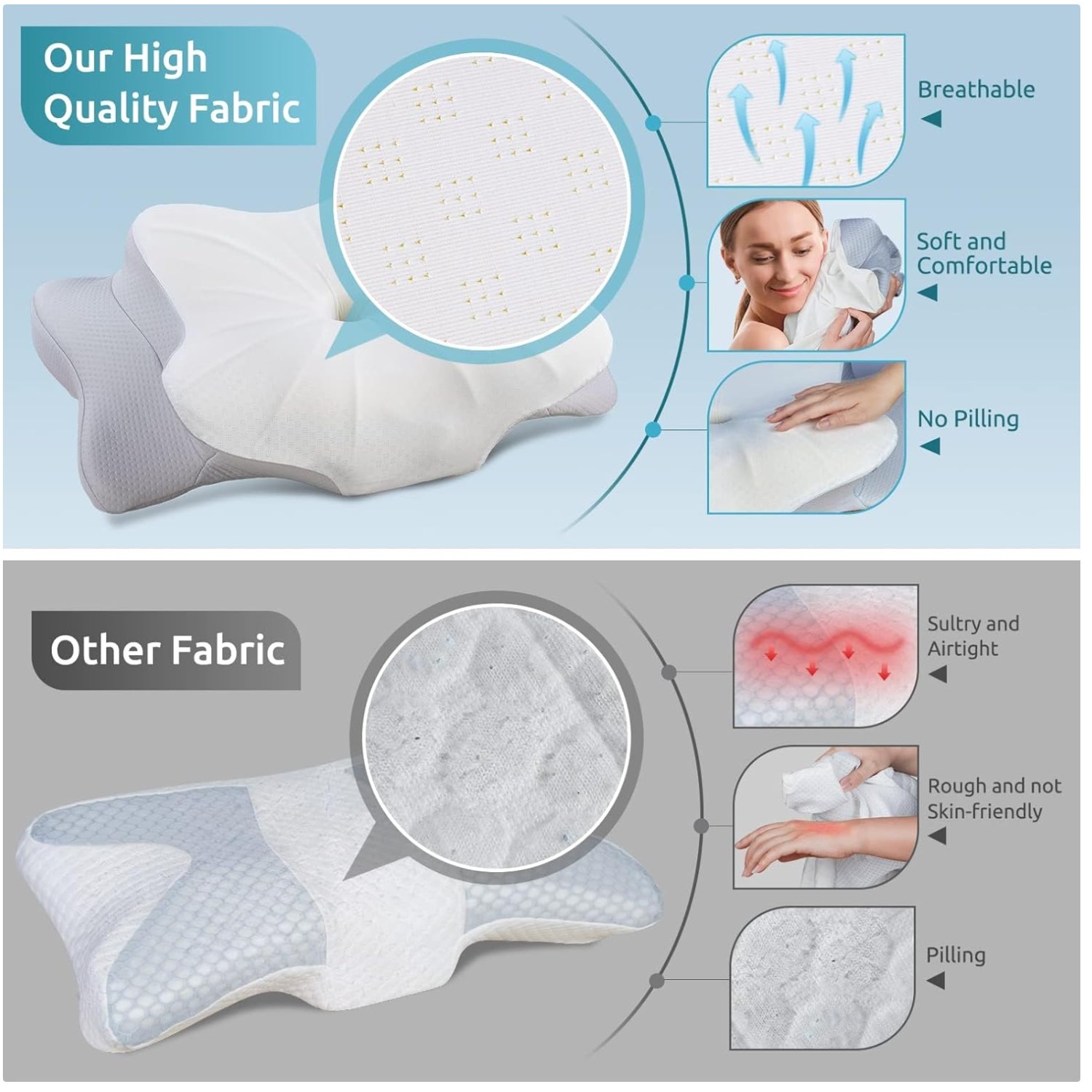 Dual-Height Design for Back, Side, Stomach Sleepers gallery