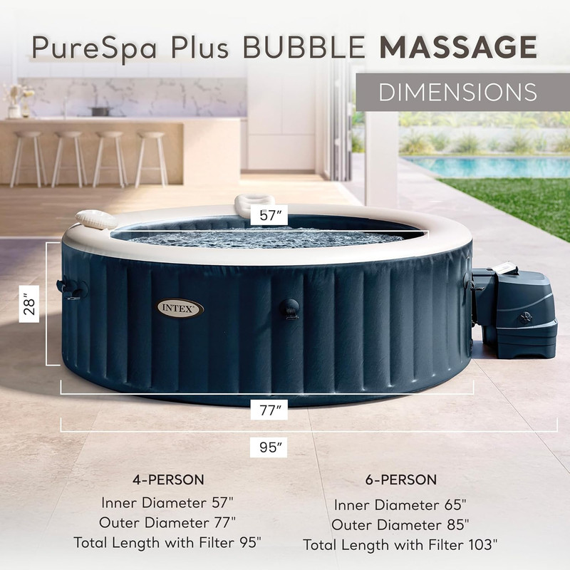 28429EP plus Bubble Massage Spa Set: Inflatable Hot Tub Includes – gallery