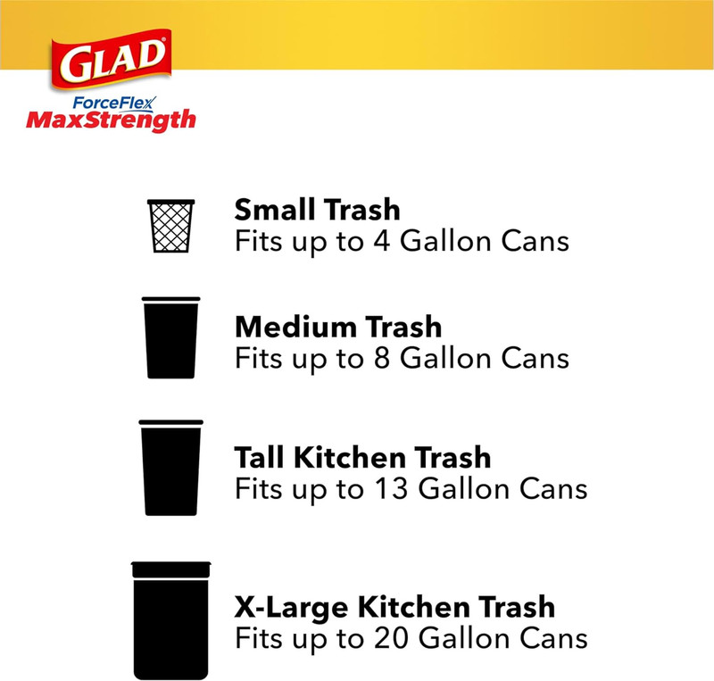 Glad Forceflex Maxstrength Tall Kitchen Trash Bags 13 Gal 90 Ct Package May Vary gallery