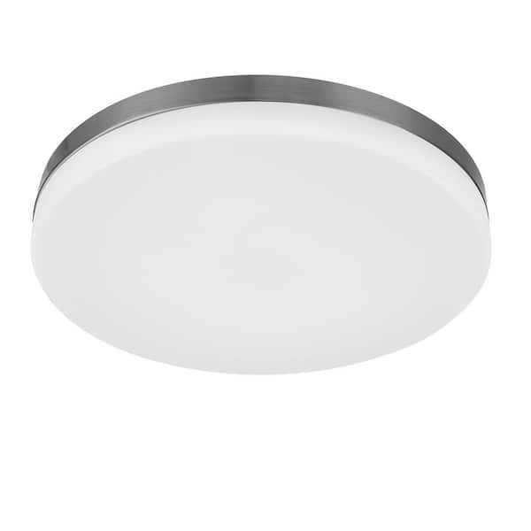 Commercial Electric Flexinstall LED 12 in. Brushed Nickel Ceiling Light w/ 5CCT gallery