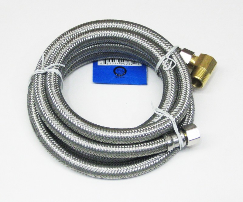 Dishwasher Installation Kit Stainless 72" Fill Hose, Cord and Elbow gallery