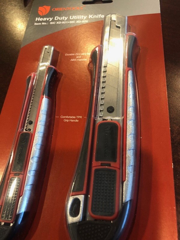 ORIENTOOLS Utility Knife Box Cutters Retractable 2-Pack Set. New in package, gallery