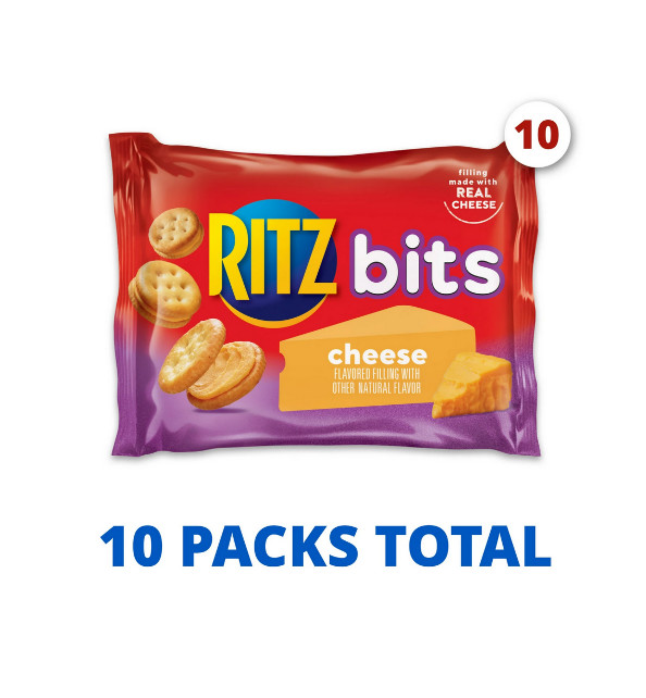 RITZ Bits Cheese Sandwich Crackers, Lunch Snacks, 10 Snack Packs gallery