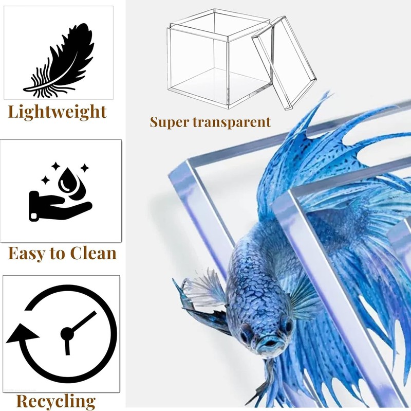 Small Acrylic Box Clear Square Cube 2 Packs Plastic Display Boxes with Lid Je... gallery