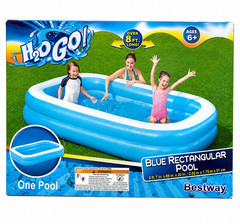Bestway H2OGO! Blue Rectangular Inflatable Pool 8ft 7in x 69in x 20in