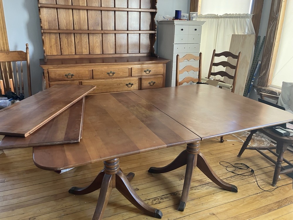 Stickley Cherry Dinning Room Table, Buffet, Chest And 6 Chairs