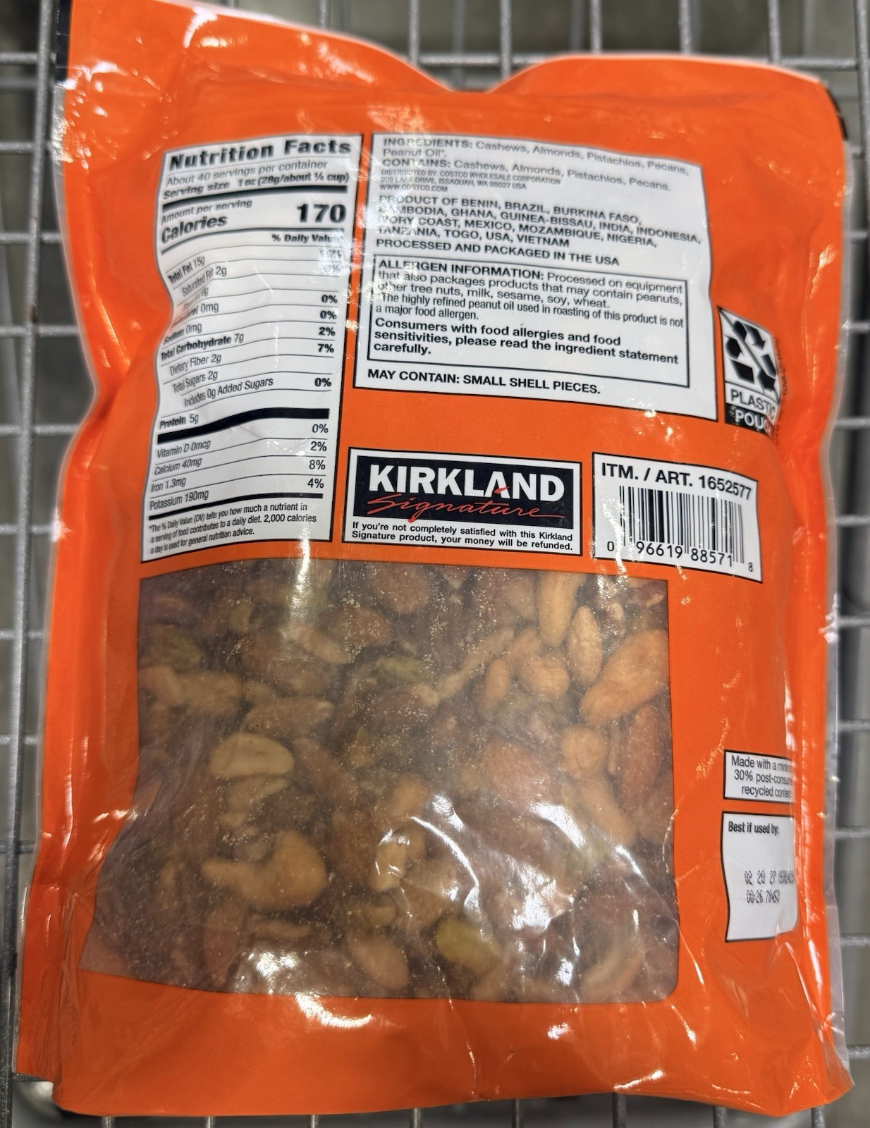 Kirkland Signature Extra Fancy Unsalted Mixed Nuts 40 Oz (2.5 Lb) EXP 02/2027 gallery