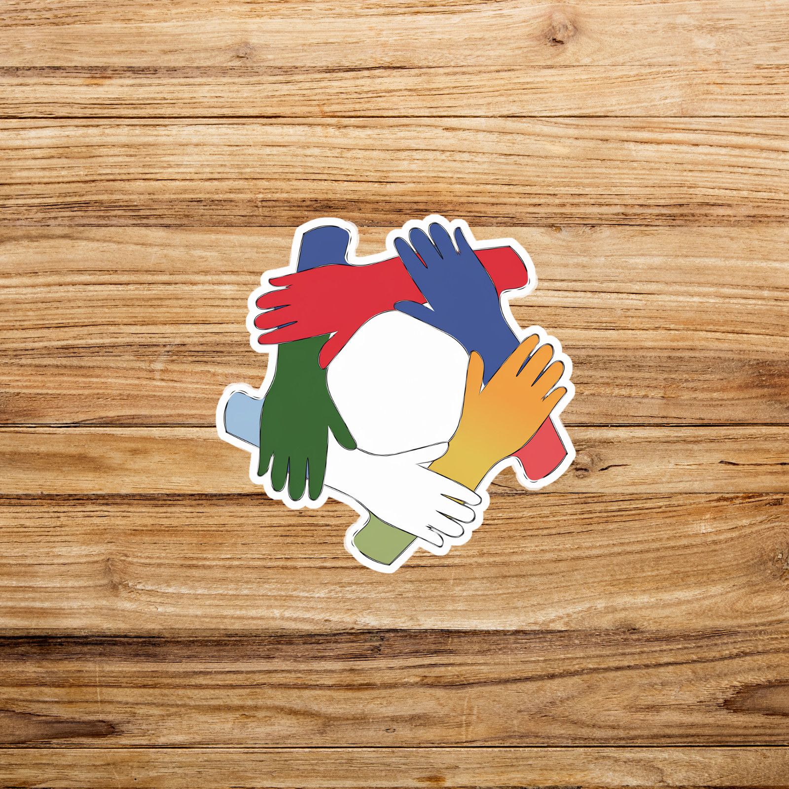 Colorful Teamwork Hands Unity Diversity Inclusion Sticker #1628 gallery