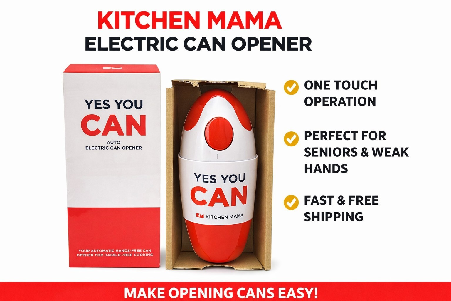 Kitchen Mama Electric Can Opener One Touch Automatic Hands Free NEW FAST SHIP gallery