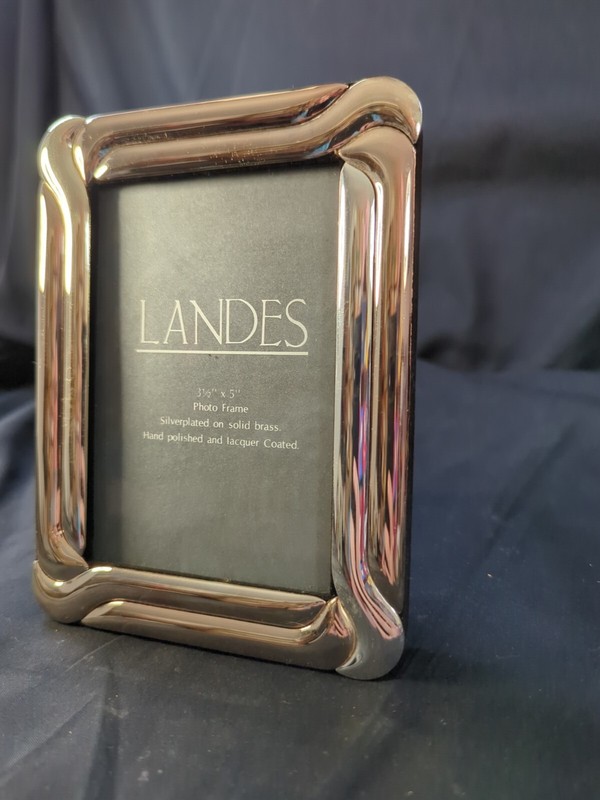 Silverplated Gold Tint Solid Brass Frame Polished Lacquer 3.5"X5” Ornate Unique gallery