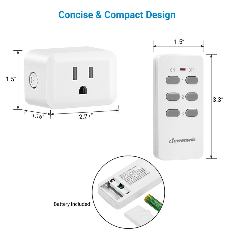 DEWENWILS Wireless Remote Control Outlet,Remote Light Switch,1 Remote 3 Outlets gallery