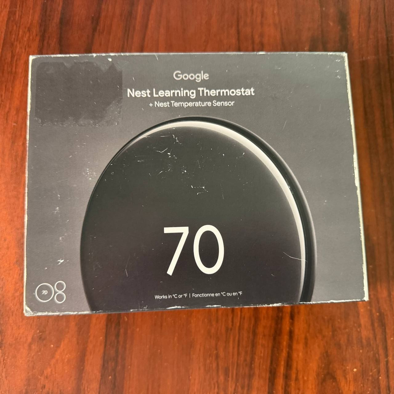 Google Nest Learning Thermostat 4th Gen Polished Obsidian with 2 SENSORS - Open gallery