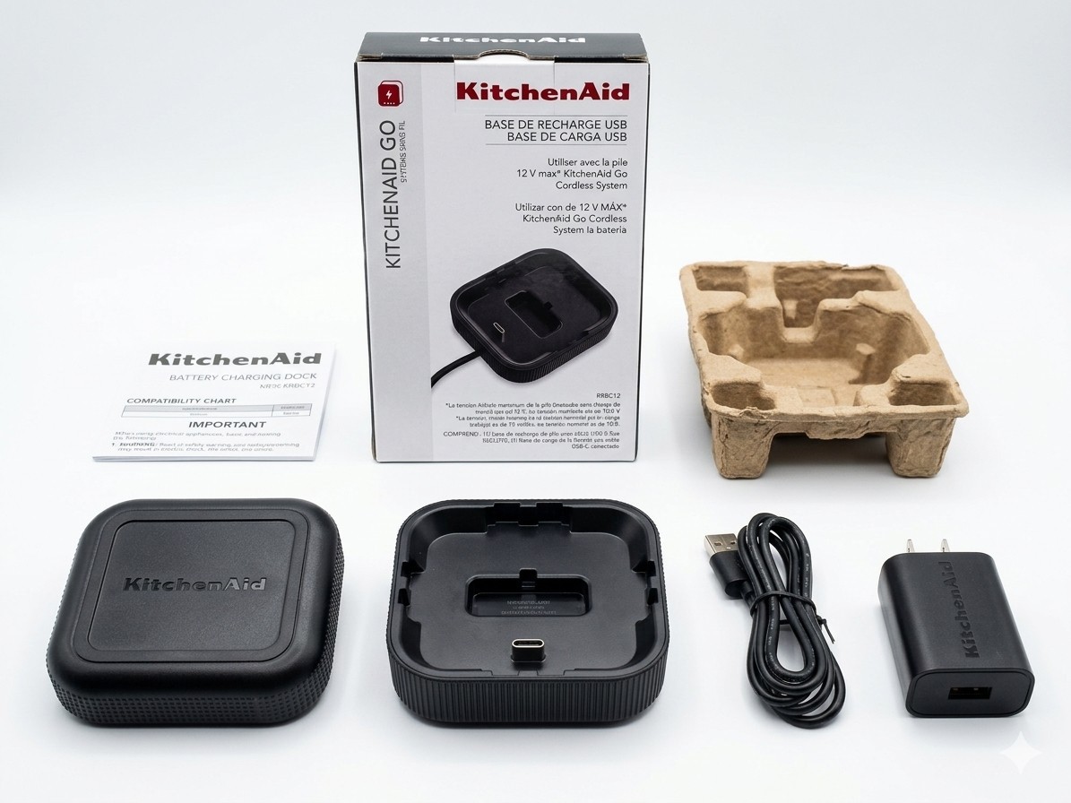 KitchenAid Go USB Charging Dock KBRC12 Cordless System 12V MAX Dock + Cable gallery