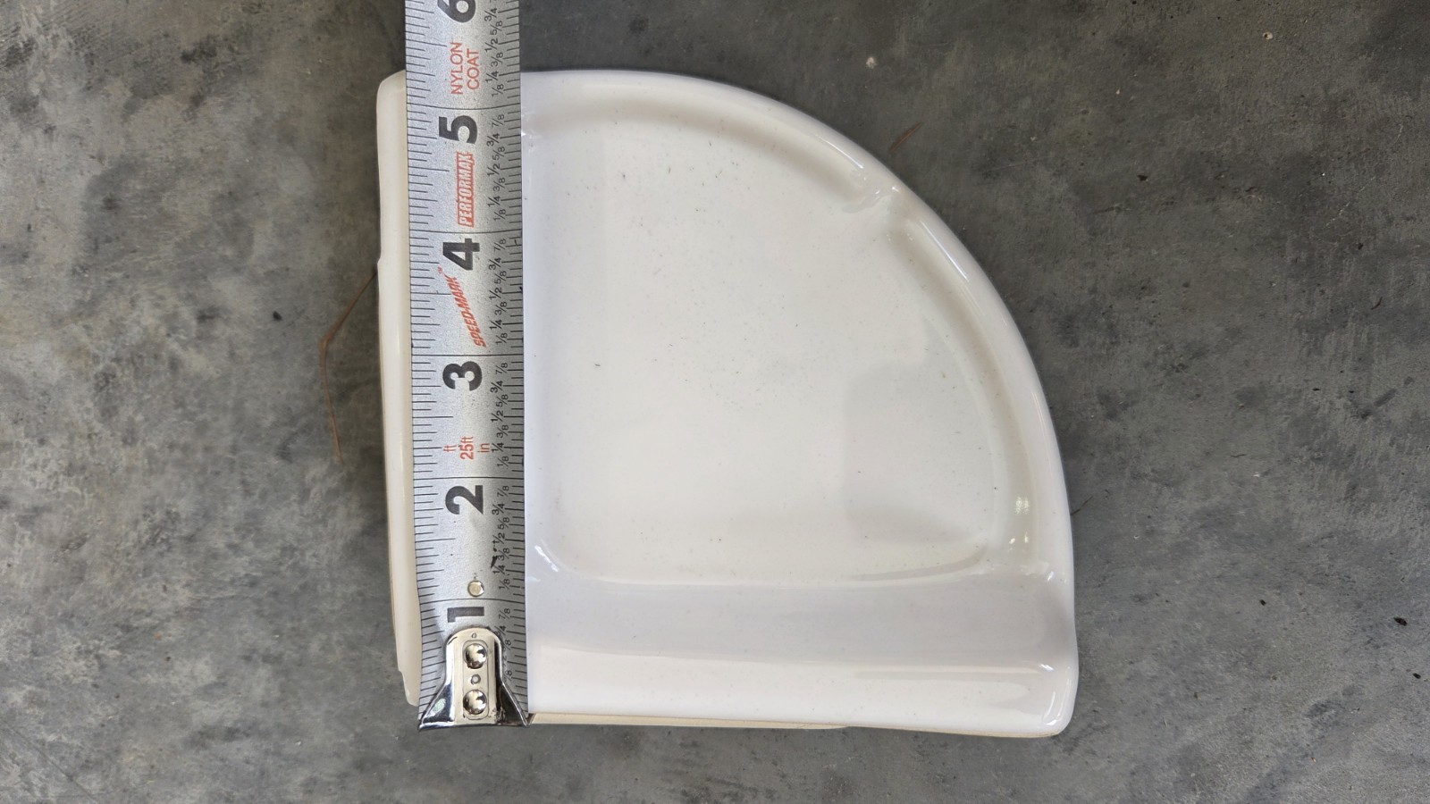 Ceramic Glossy White 5.5" Reversible Corner Shower Shelf gallery