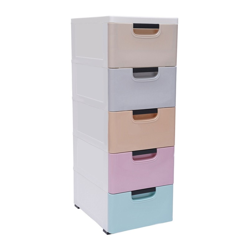 Slim Storage Chest Plastic Narrow Drawers Storage Cabinet 5 Drawer Vertical NEW gallery