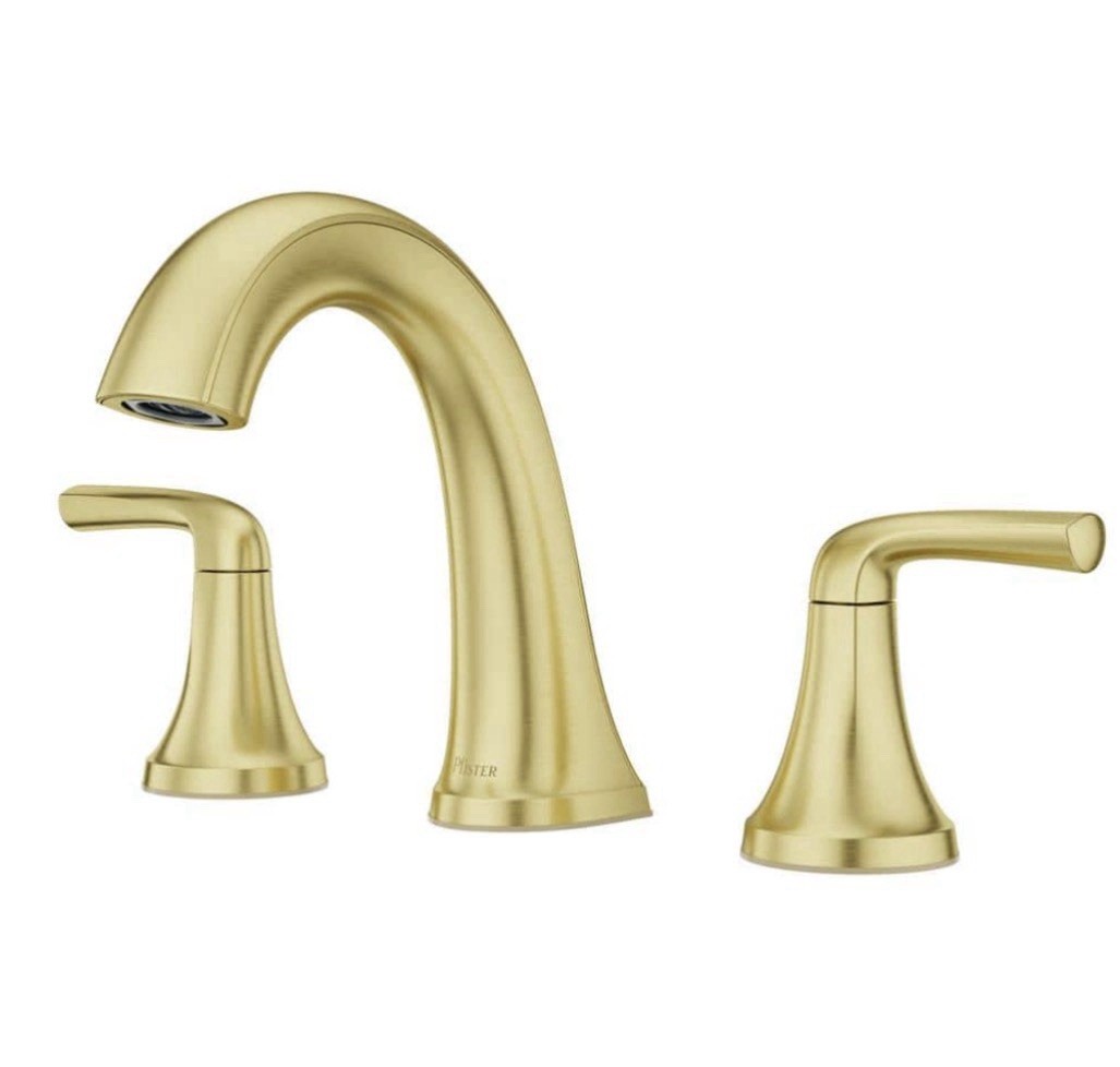 Pfister Ladera 8 in. Widespread Double Handle Bathroom Faucet in Brushed Gold gallery