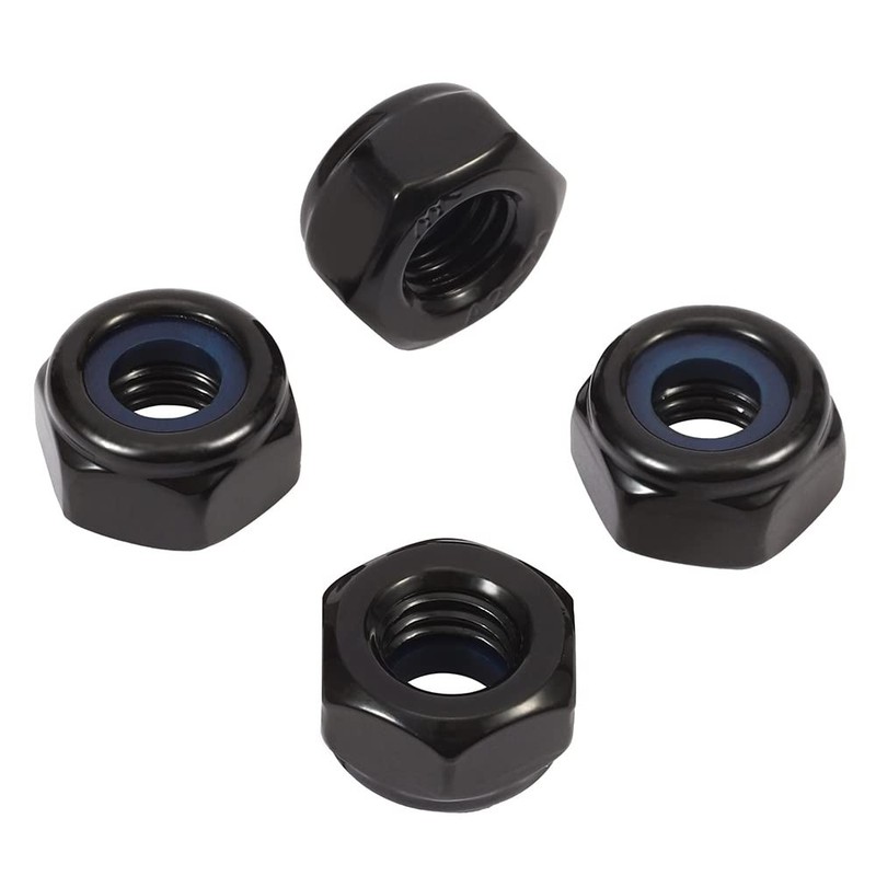 MewuDecor #8-32 Nylon Insert Hex Lock Nuts Locknuts, 304 #8-32, Black gallery