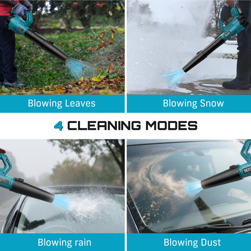 Professional Seesii Leaf Blower 780CFM 400MPH Charger Adjustable Strap 2x4000mah gallery