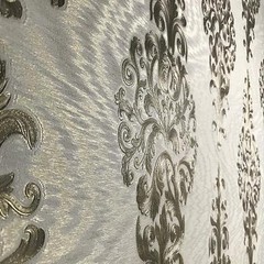 Wallpaper Wall coverings textured Damask ivory bronze white silver gold metallic