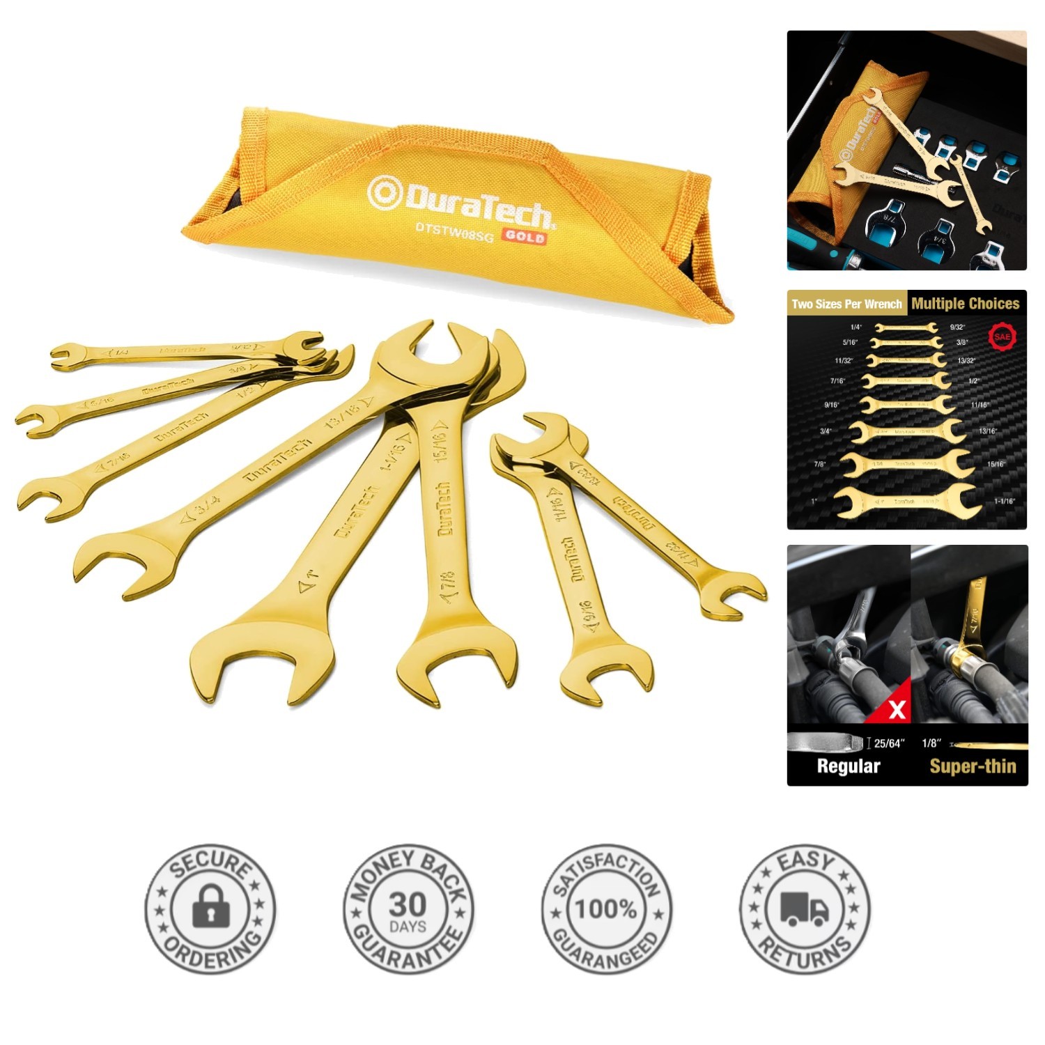 8-Piece Titanium Plated Wrench Set with Easy-to-Access Rolling Pouch gallery