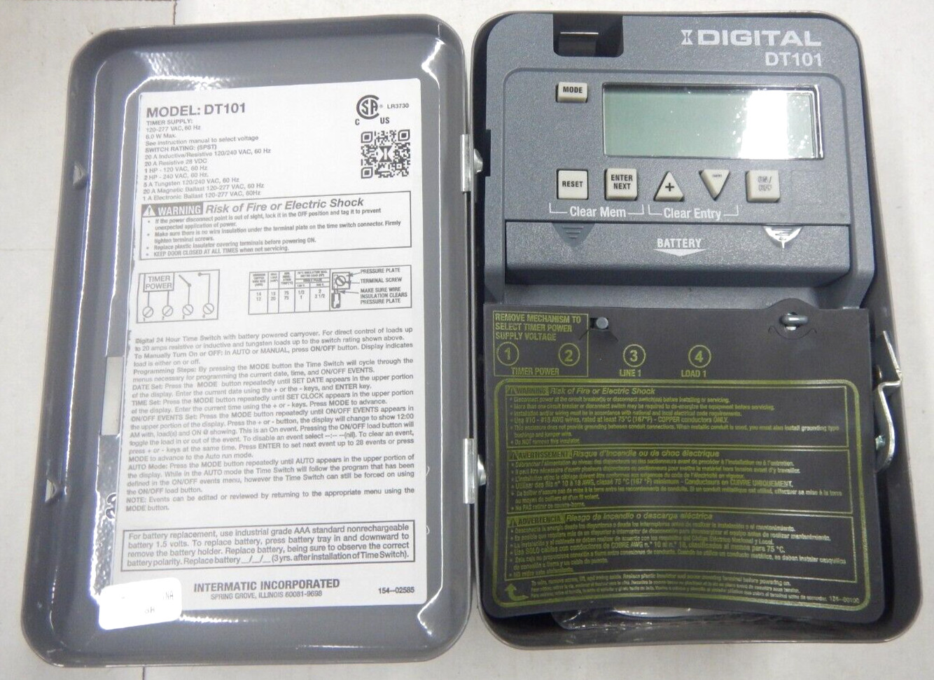 Intermatic DT101 (SPST) 120/277v 24 Hour Digital Electronic Time clock NEW gallery