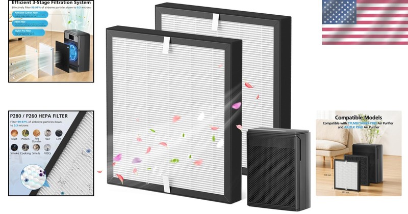 Complete Air Purification: 2 Pack P280 & P260 Filters - Clean & Fresh Indoor Air gallery