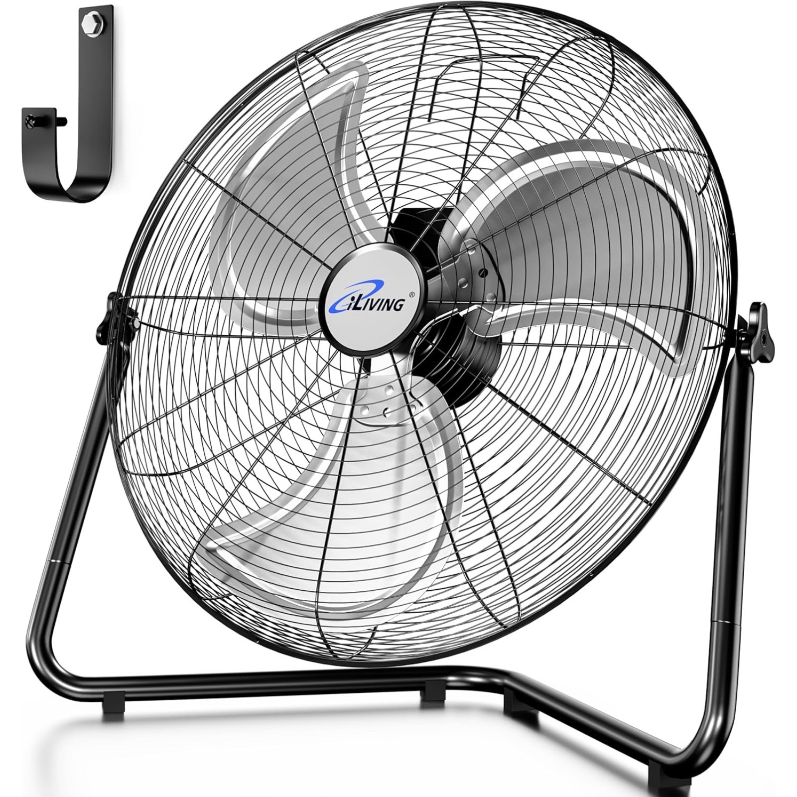 20 Inch Heavy Duty Floor & Wall Mount Fan, 5750 CFM High Velocity, Black gallery
