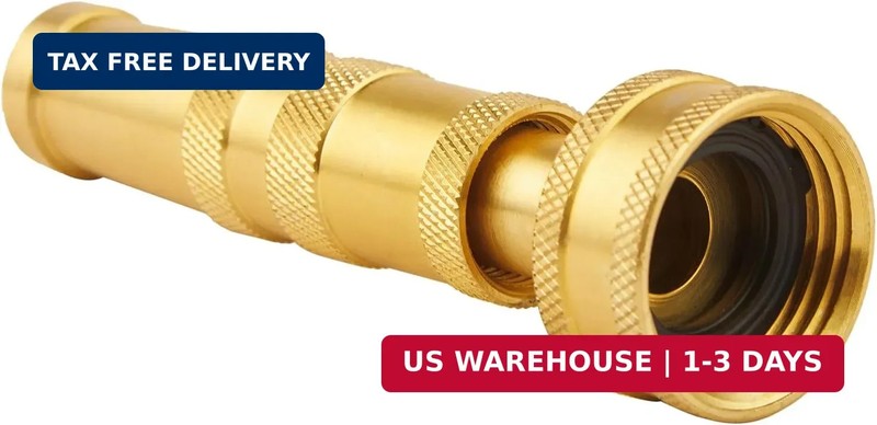 Solid Brass Garden Spray Nozzle 4" Adjustable Twist Water Hose USA Stock 2 PACK gallery