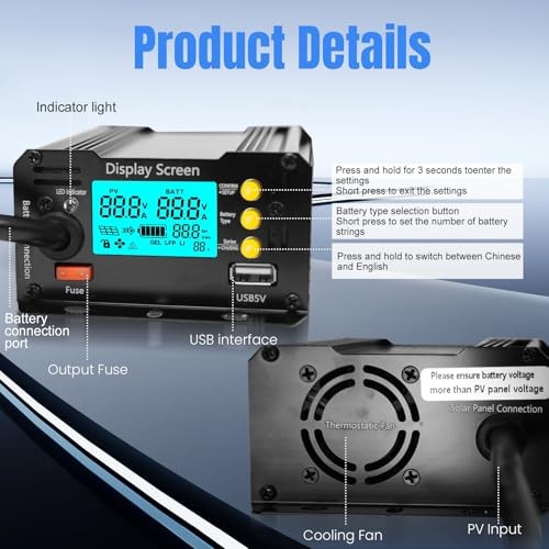 400W Boost MPPT Solar Charge Controller LCD Solar Panel Regulator LCD-400W gallery