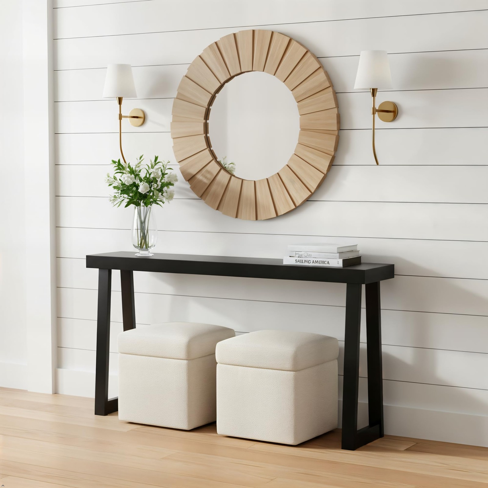 Modern Solid Wood Console Table, 66 Inch, Sofa Table, Narrow Entryway Table for gallery