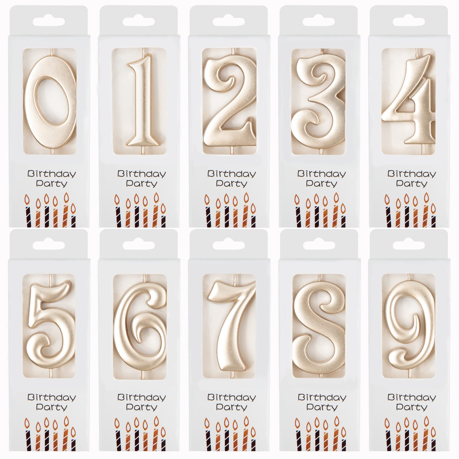 PHD CAKE 10-Count 0-9 Champagne Gold Number 3.74 inches tall, gallery