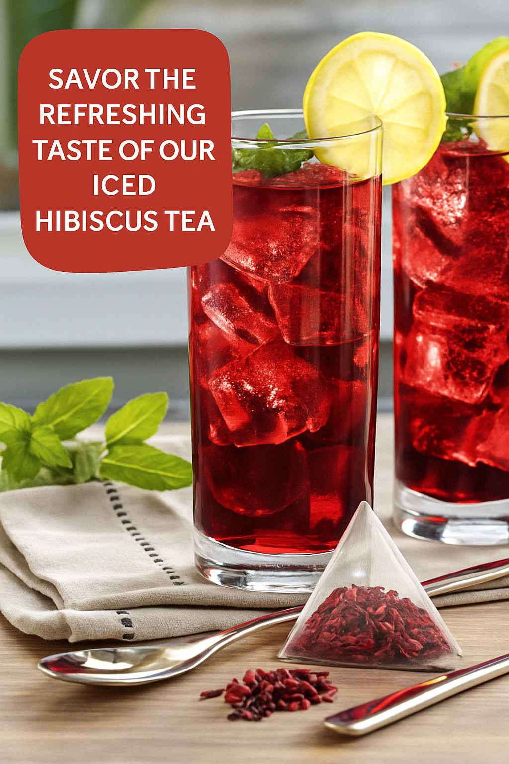 Organic Hibiscus Tea Bags - 100 Count (Plant-Based Pyramid Tea Bags) gallery