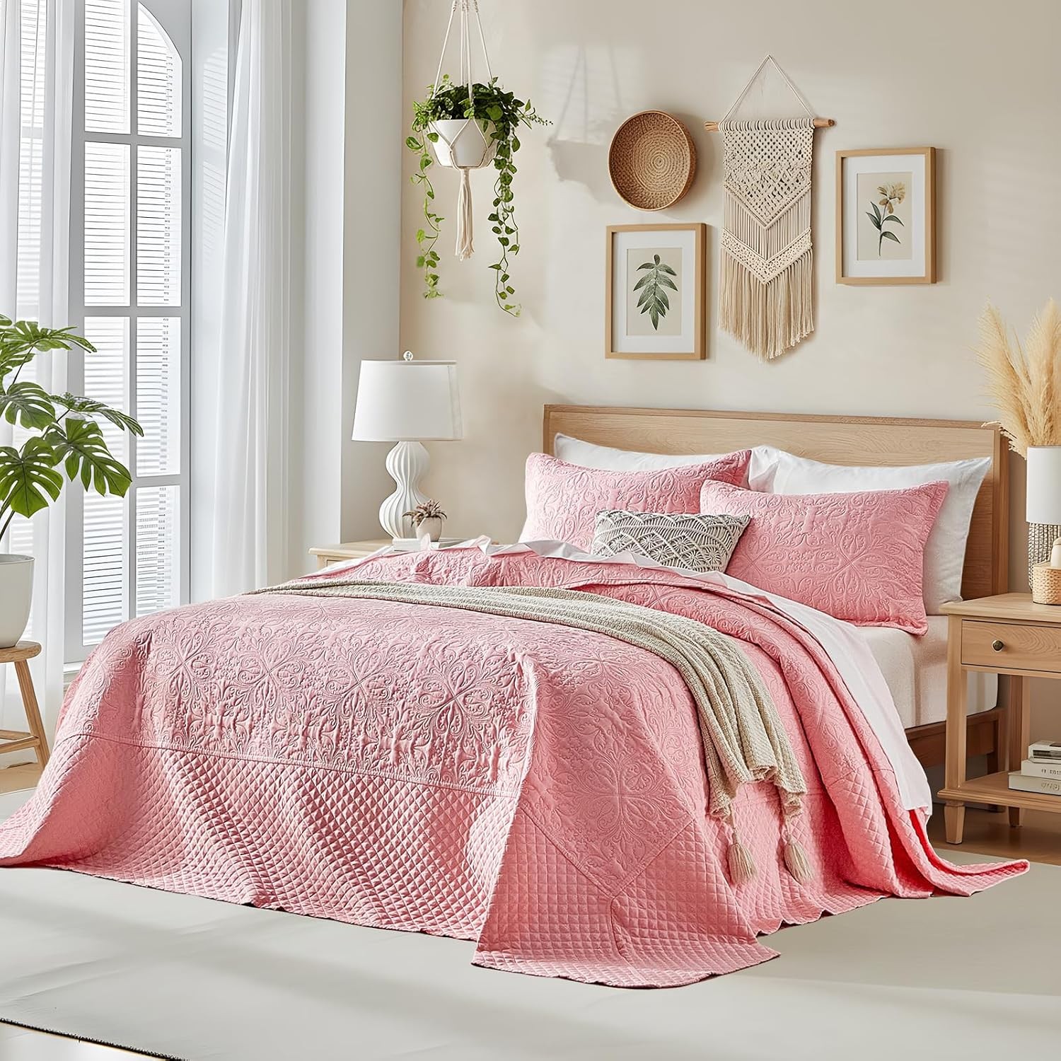 Oversized Quilt Set Super Full/Queen Size 102 * 120 in 3 PC Oversize California gallery