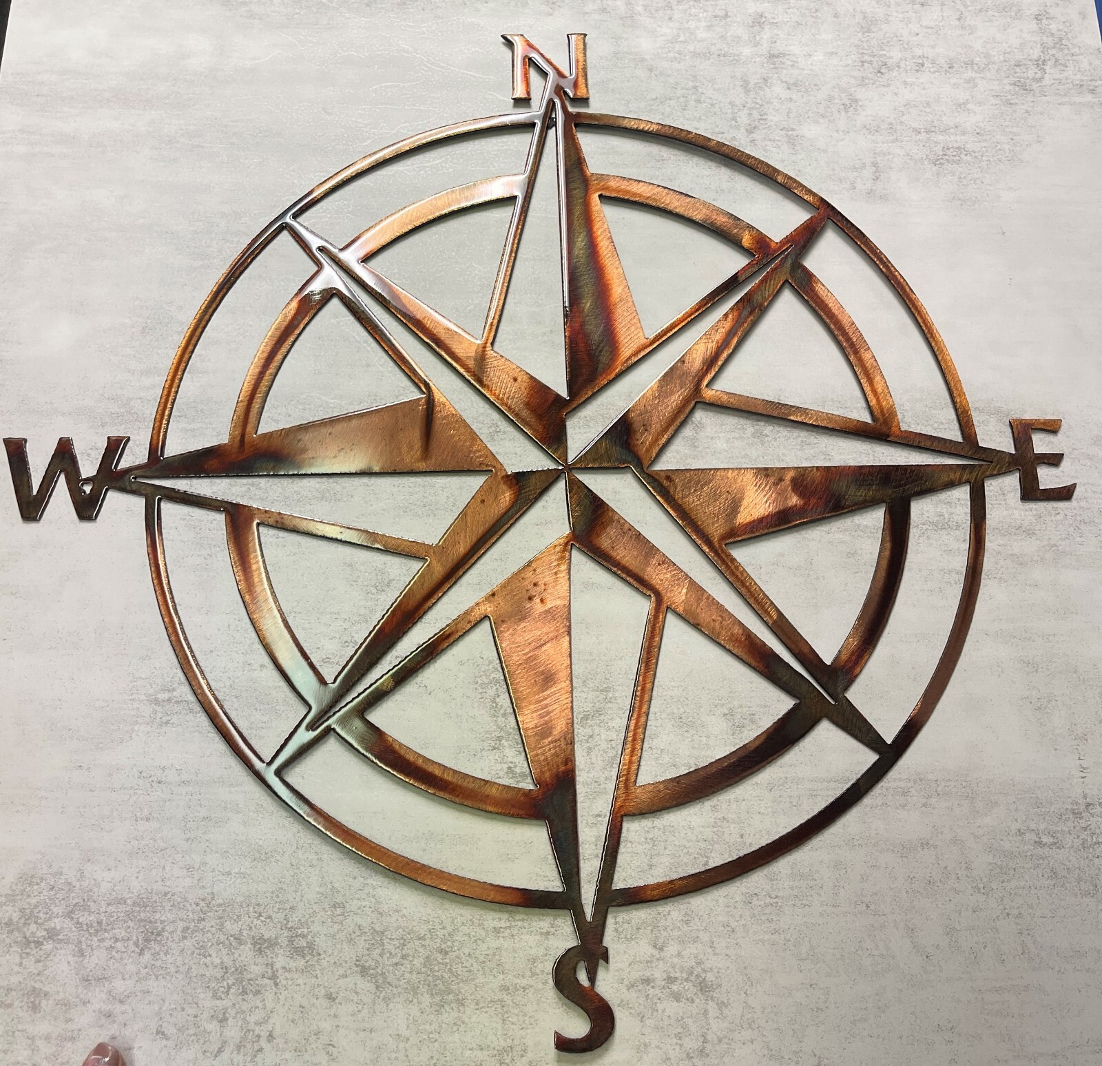 Nautical Compass Rose - Metal Wall Art - Copper 20" x 20" gallery