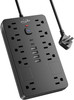 Surge Protector Power Strip,10 Outlets(1850W/15A/14Awg) with 6 USB Ports (2 USB gallery