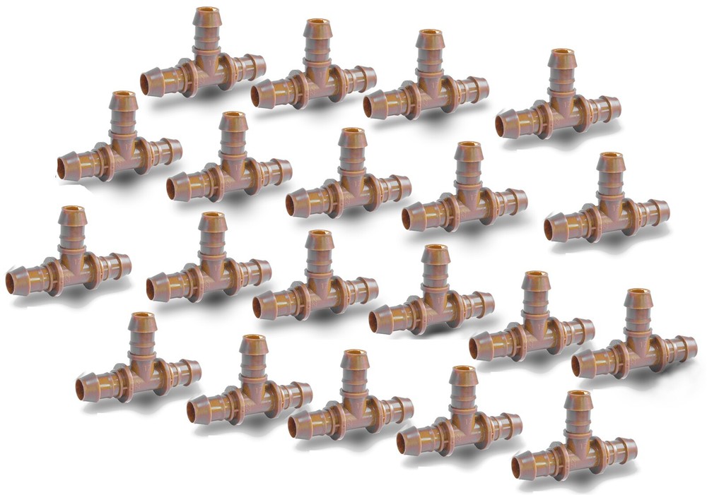 20 Rain Bird 1/2" Barbed Tee Fitting Drip Fits All Sizes of 5/8" 1/2", 0.700"
