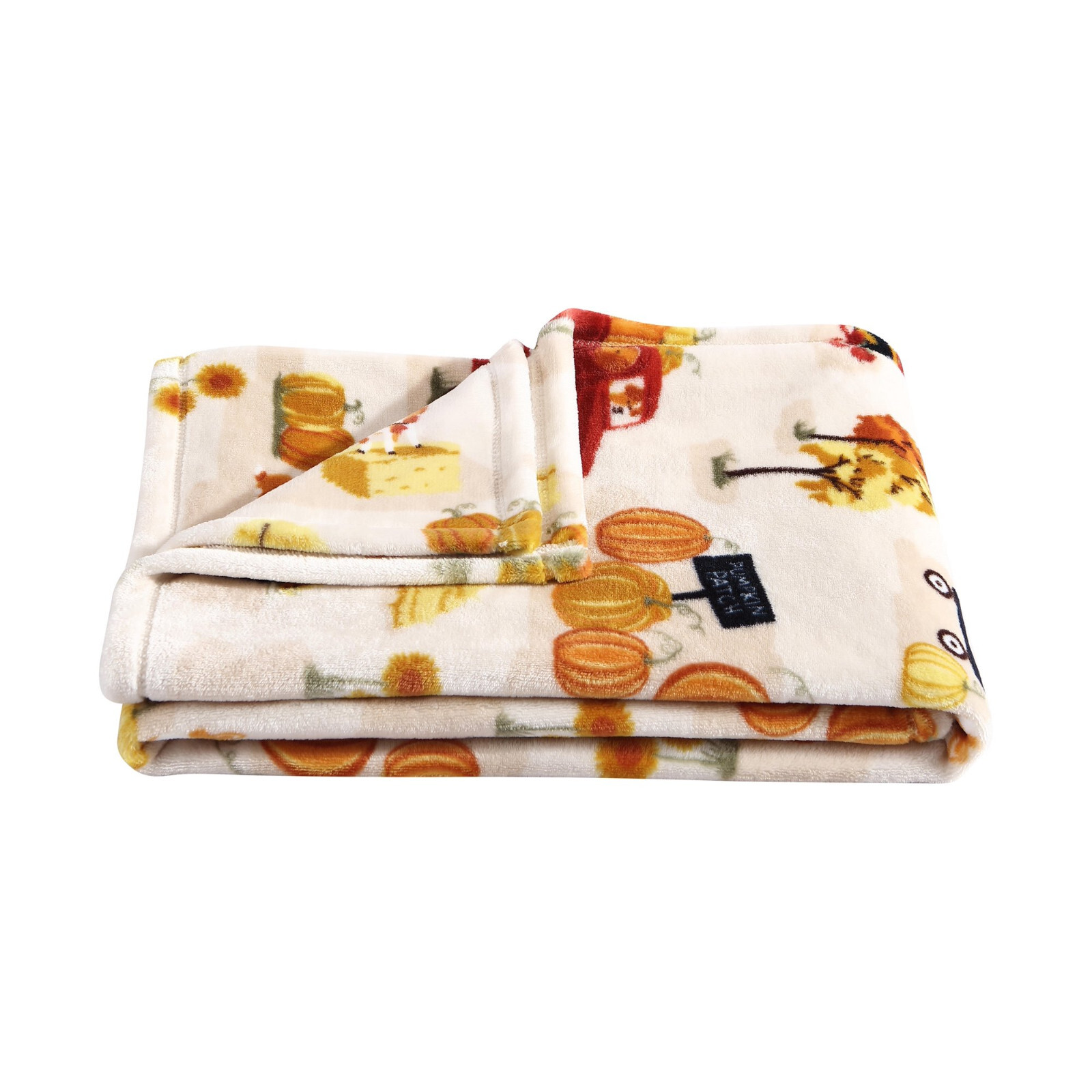 NWT HARVEST PUMPKIN PATCH VELVET PLUSH THROW BLANKET 50 X 60 gallery