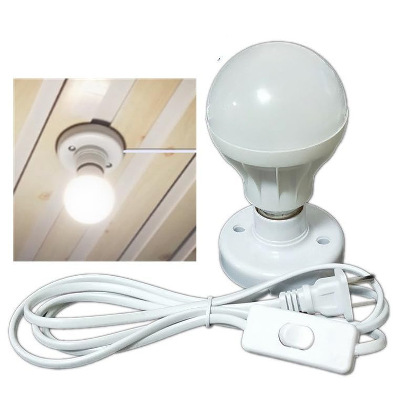  10Ft Light Bulb Socket with Cord,E26/ E27 Lamp Base Desktop, Light Socket with gallery