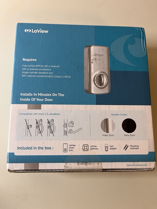 LaView WiFi & Bluetooth Smart Lock – Matte Silver – New Sealed gallery