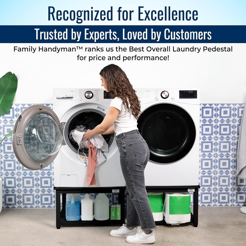 EZ Laundry Universal Black Pedestal 29" Wide for All Washing Machines & Dryers gallery
