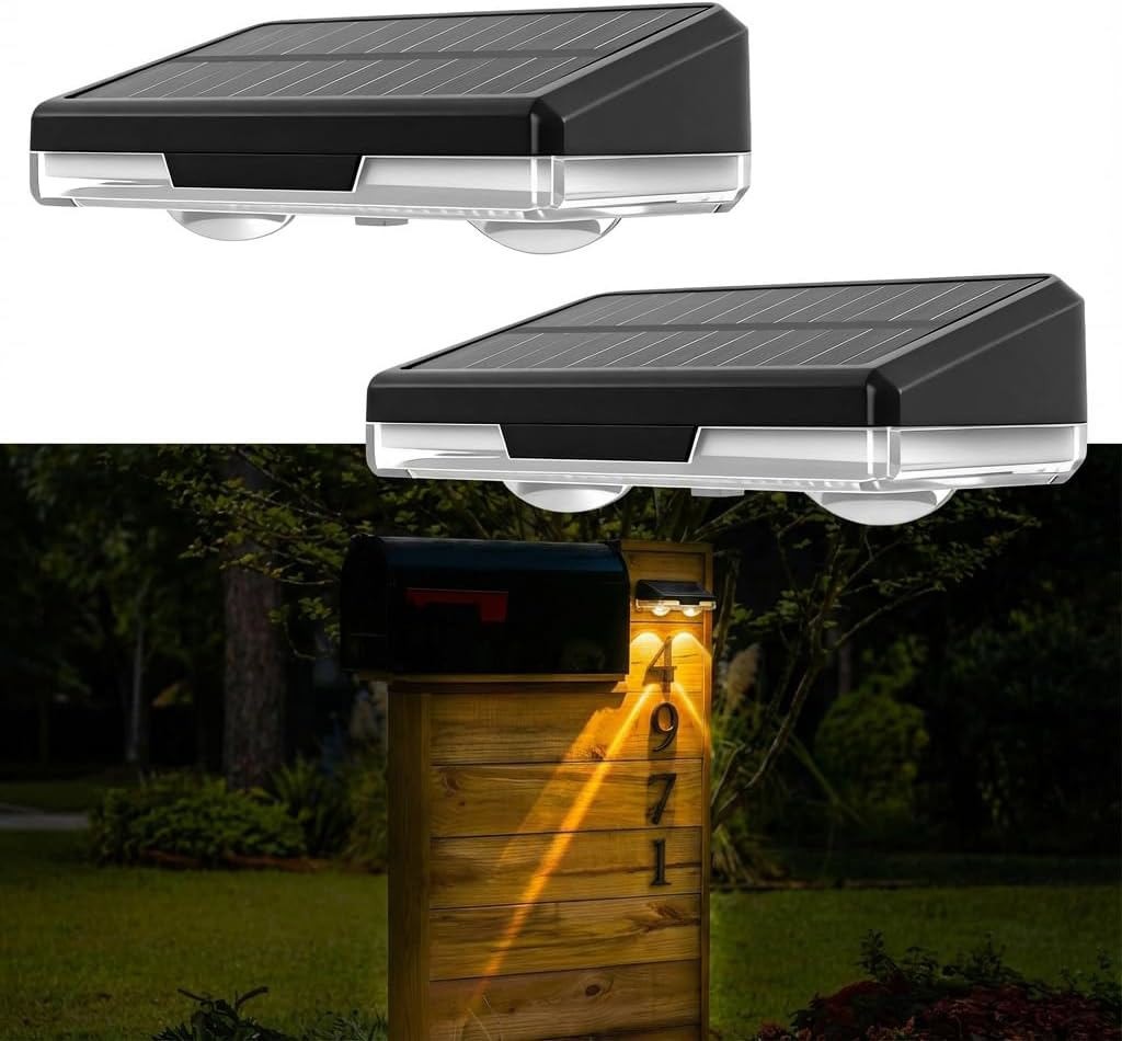2Pack Solar Mailbox Lights Outdoor Dusk to Dawn House Number Address Lighting gallery