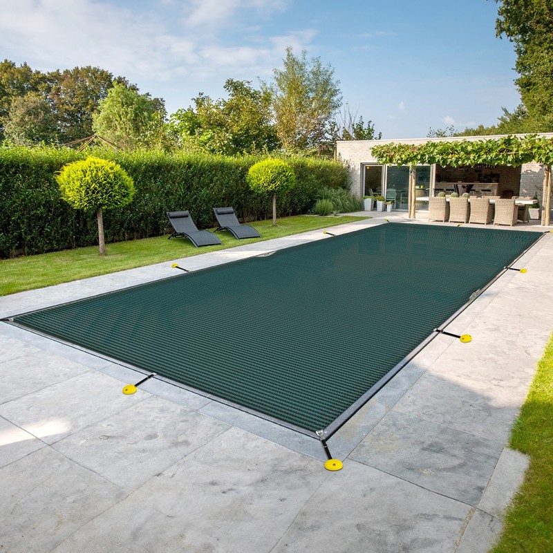 Wire Rope Rectangular Inground Swimming Pool Winter Cover Pool Safety-Green gallery