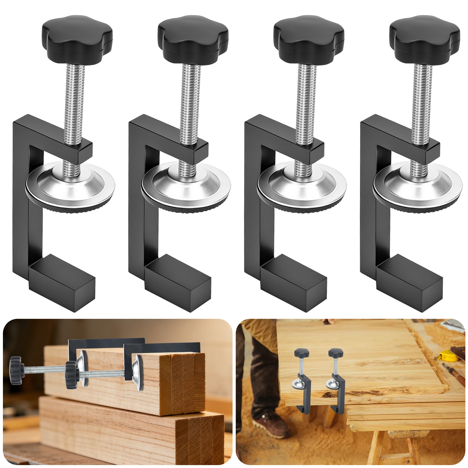 4PCS 2" Adjustable C Clamps for Woodworking Table Desk Household DIY Fixing Tool gallery