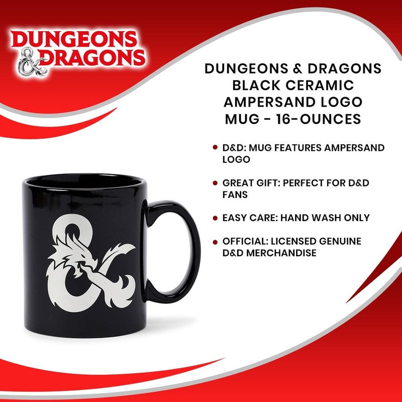 Dungeons & Dragons Black Ceramic Ampersand Logo Mug - 16-Ounces gallery