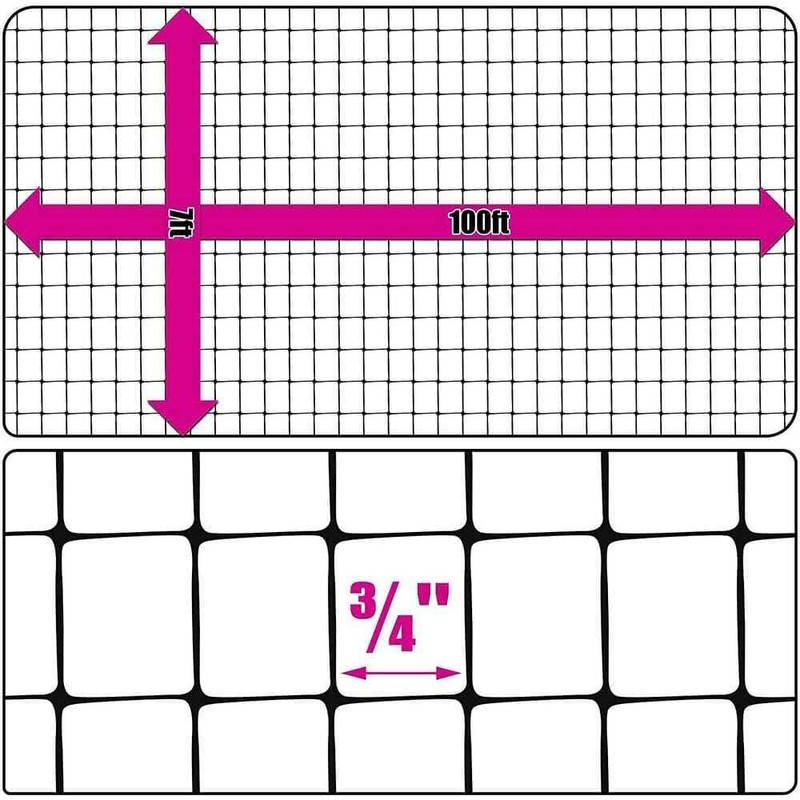 7 ft. x 100 ft. Black Polypropylene Deer Fence Plastic with UV Protection gallery